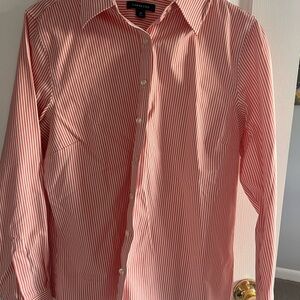 Lands' End Women’s peach Striped Shirt